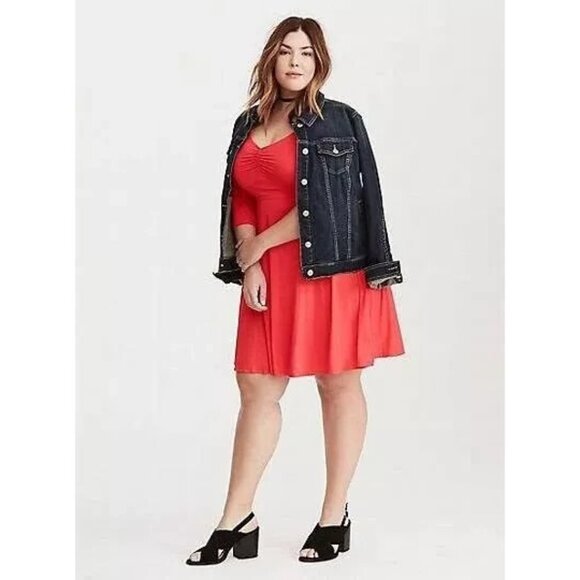 Torrid womens Jersey Knit Stretch Sweetheart Skater Swing Dress Plus Siz 2 or 2X - Picture 1 of 6